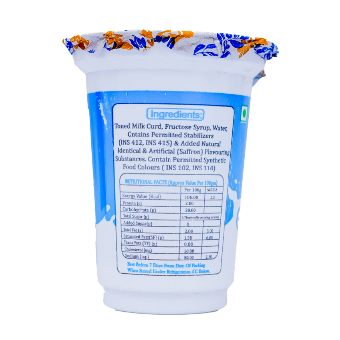 Zero Added Sugar Kesar Lassi 180 Ml Glass - Image 3