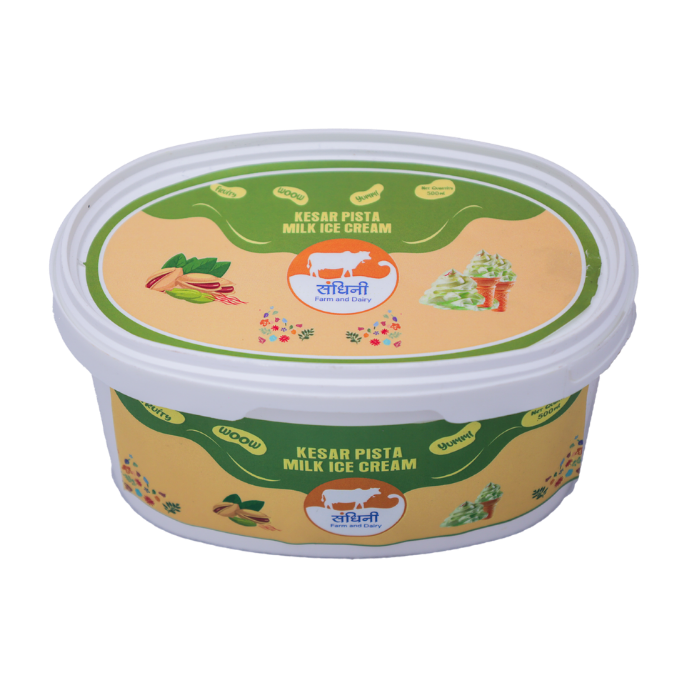 Kesar Pista Ice Cream 500 Ml Tub - Image 2