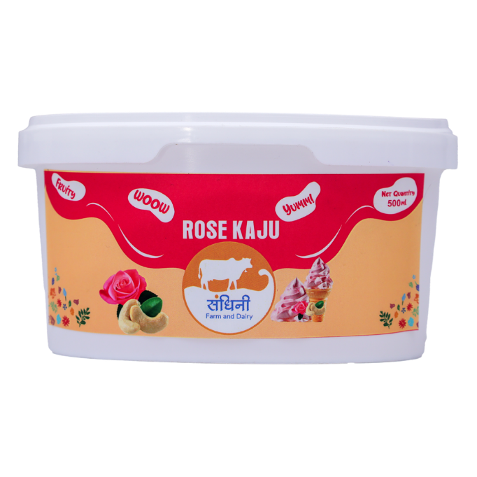 Rose Kaju Ice Cream 500 Ml Tub